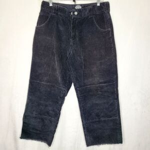 Dickie's Skateboarding Loose Fit Corduroy Raw Hem Pants Size 32 x 27